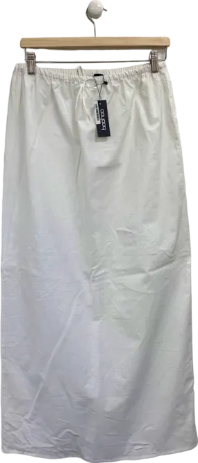 Boohoo White Cotton Maxi Skirt UK 8