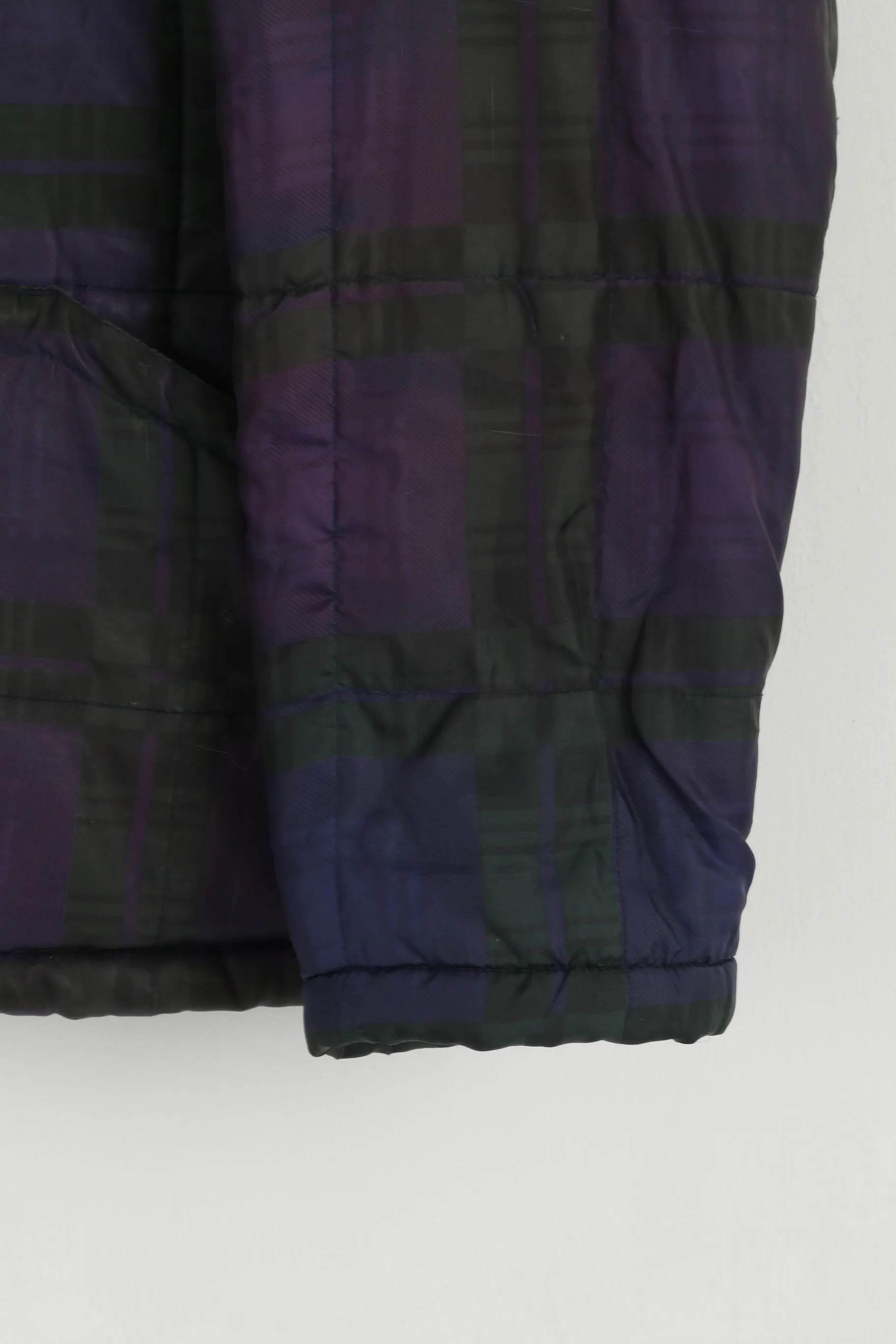Champion Men M 40" Jacket Vintage Purple Check Fleece Lined Bomber Top
