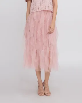 Multi Ruffle Lace Skirt