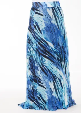 ocean Blue chiffon Maxi Skirt