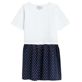 Patterned Skirt T-shirt Dress - White  - 70% OFF FINAL SALE