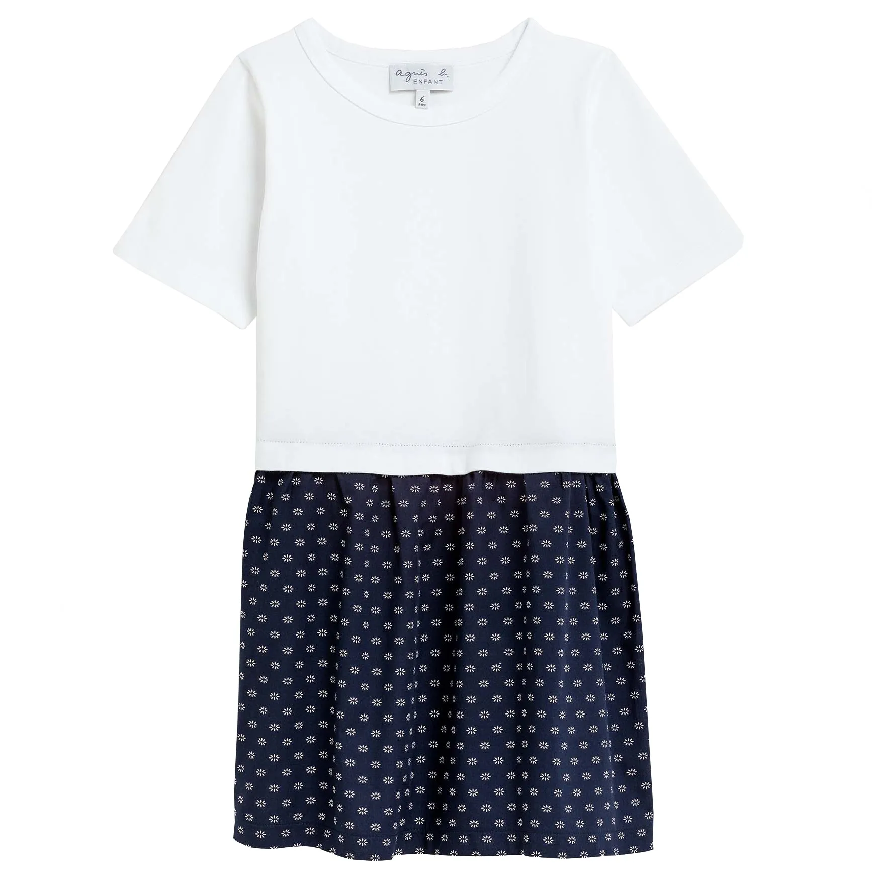 Patterned Skirt T-shirt Dress - White  - 70% OFF FINAL SALE