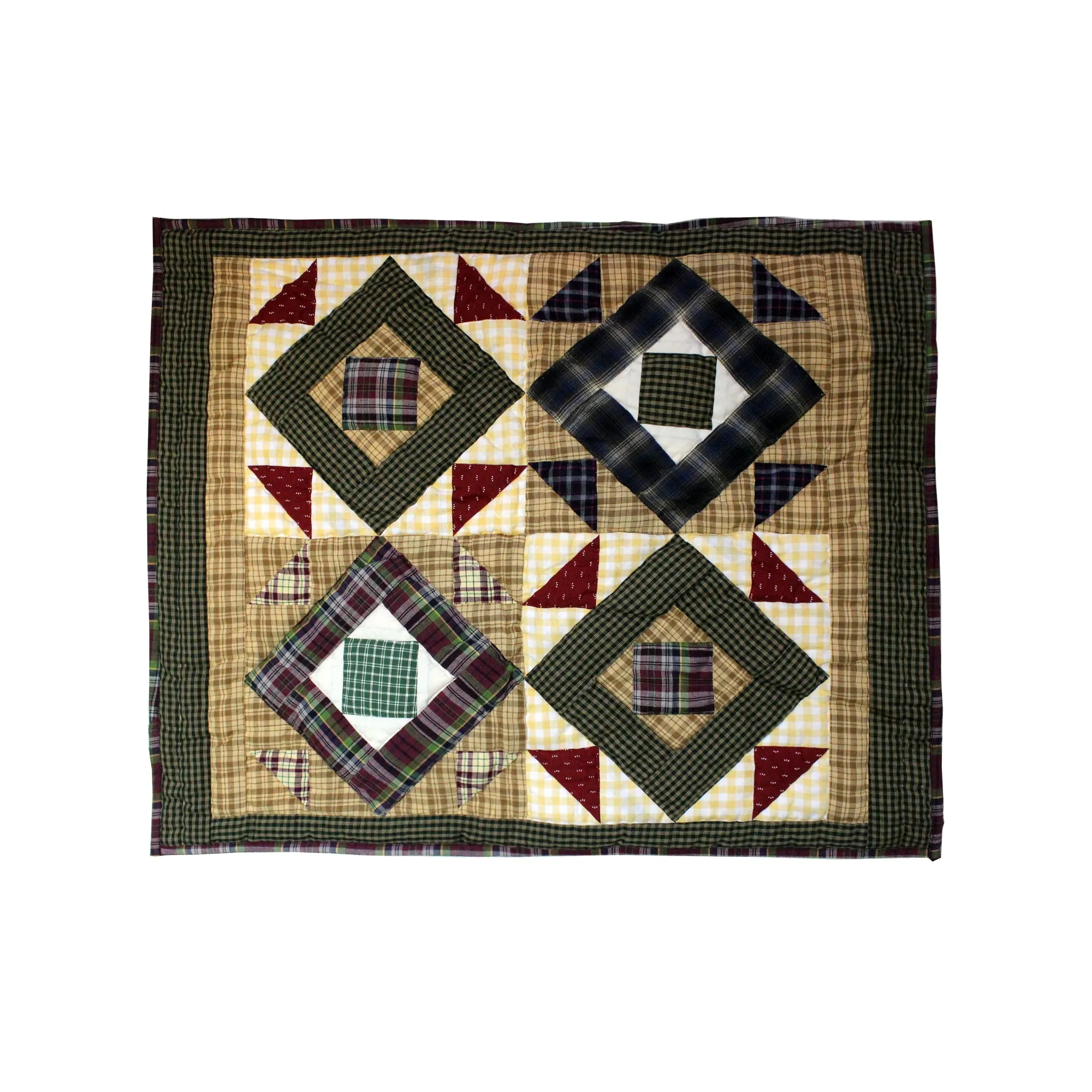Prairie Road Quilt, Hand cut and Patchwork cotton fabric blocks.