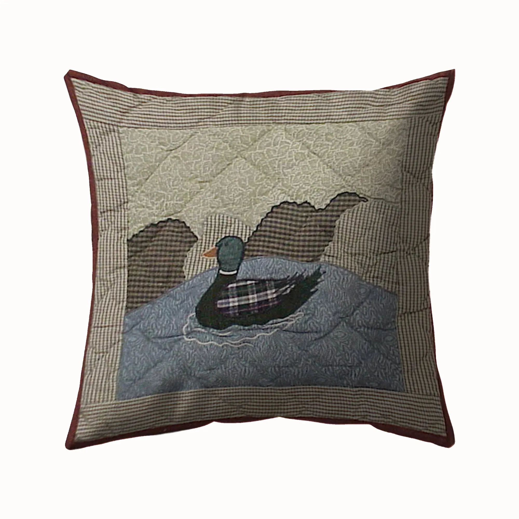 Quilted Moose Quilt, Hand cut and Appliqued cotton fabric motifs.