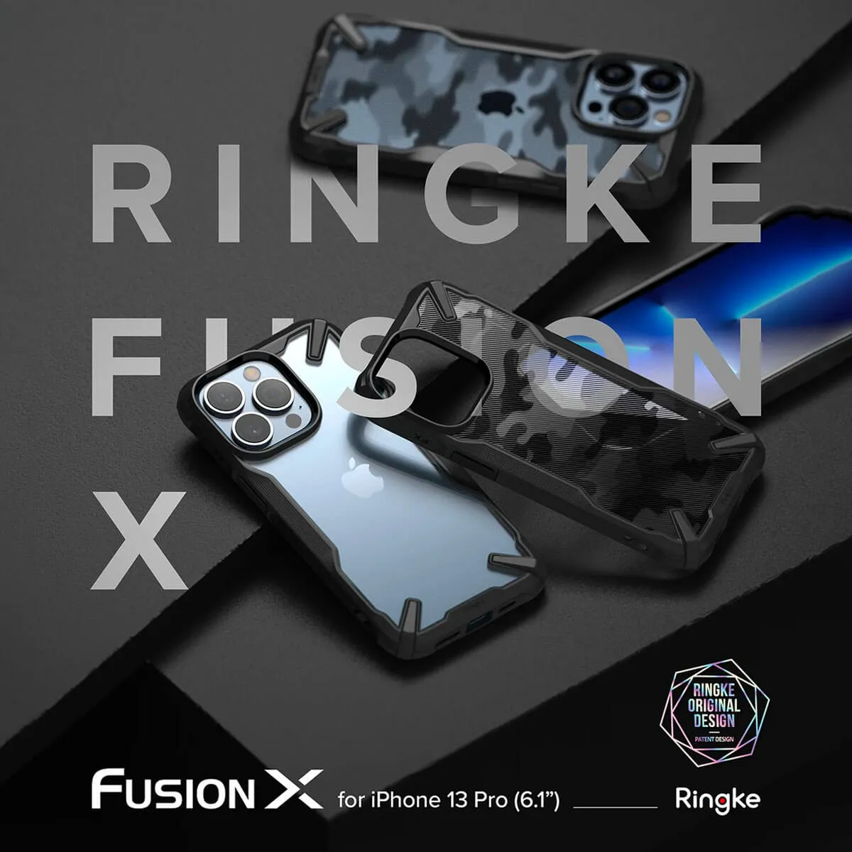 Ringke iPhone 13 Pro Case Fusion X Design Camo Black