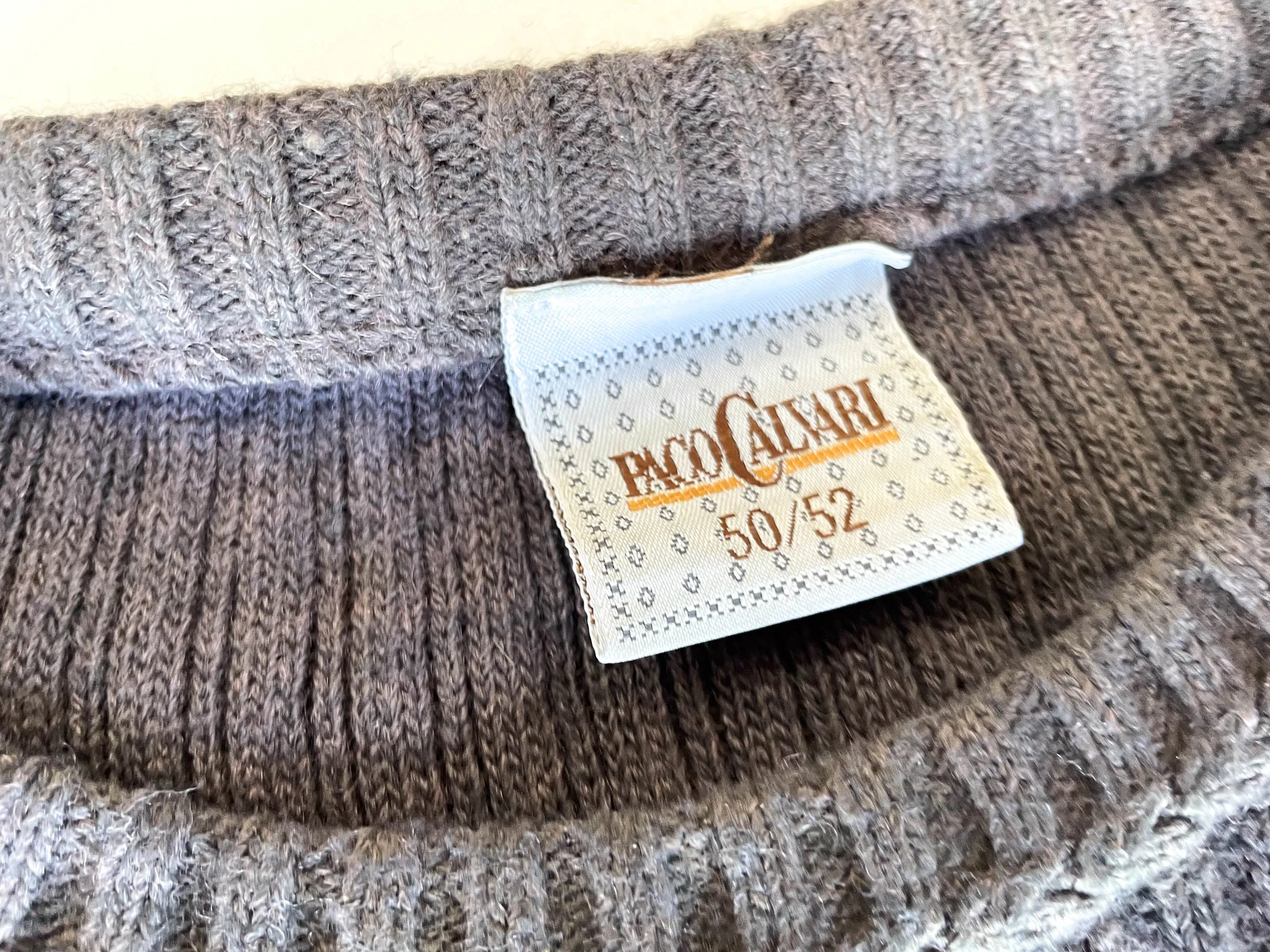 Vintage Paco Calvari brown abstract knitted long sleeve sweater|L27 W24|SKU 4370