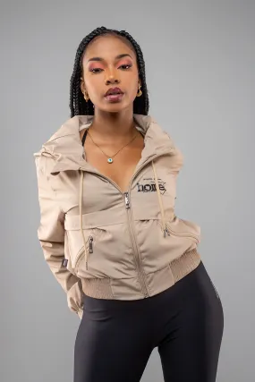 Zuma Cropped Bomber Jacket - Light Brown