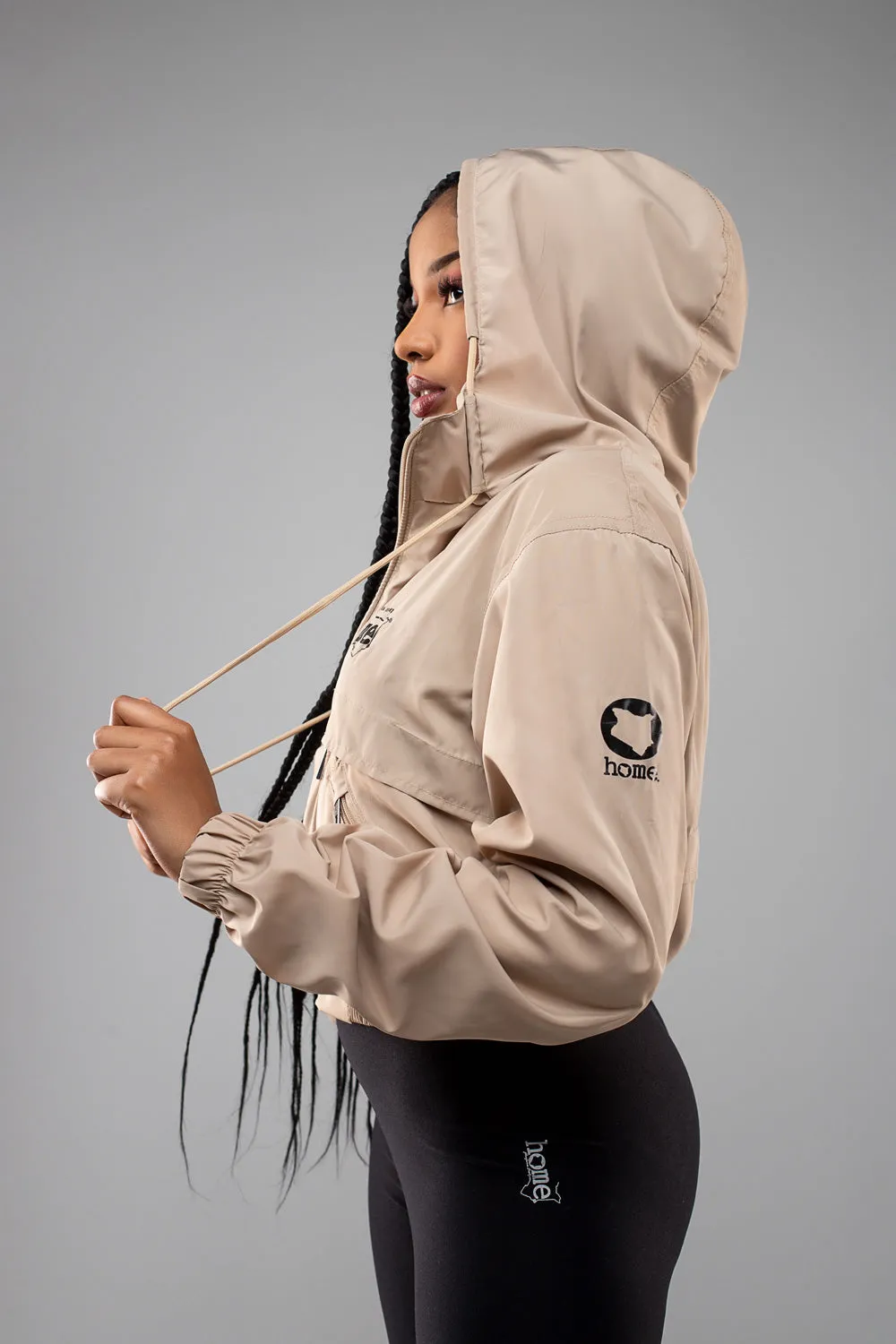 Zuma Cropped Bomber Jacket - Light Brown
